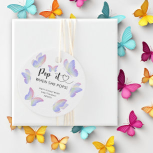 Étiquettes Cadeau Papillon - Faites sauter quand elle saute baby sho