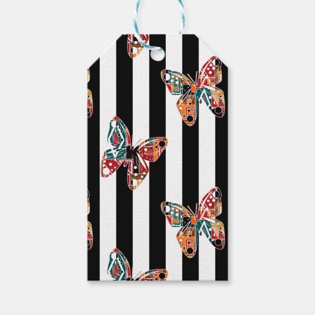 Étiquettes-cadeau Papillon multicolore (Devant)