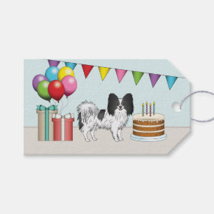 Étiquettes-cadeau Papillon Noir Et Blanc Anniversaire Coloré