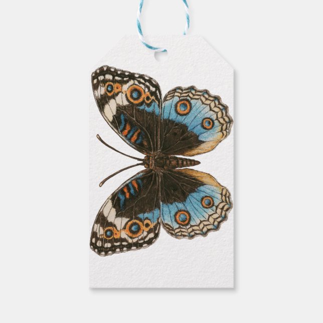 Étiquettes-cadeau Papillon Pansy Bleu (Dos)