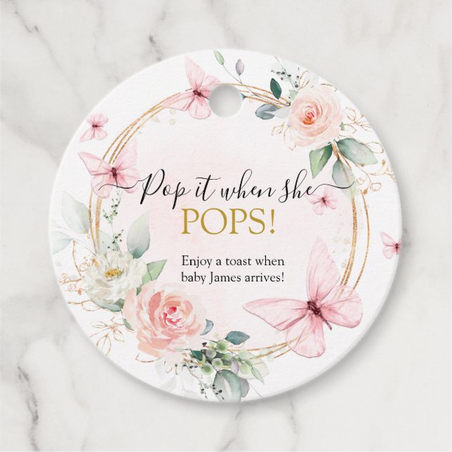 Étiquettes Cadeau Papillon Pop it quand elle pop (Devant)