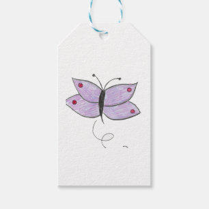 Étiquettes-cadeau Papillon pourpre