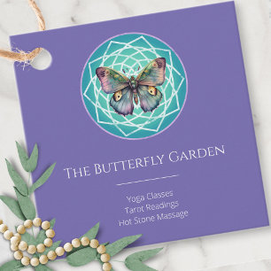 Étiquettes Cadeau Papillon Pourpre Indigo Mystique Mandala Turquoise