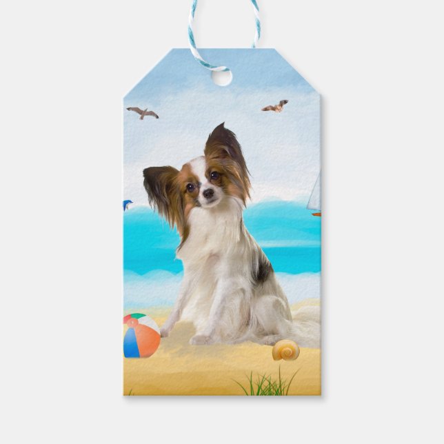 Étiquettes-cadeau Papillon sur la plage (Devant)