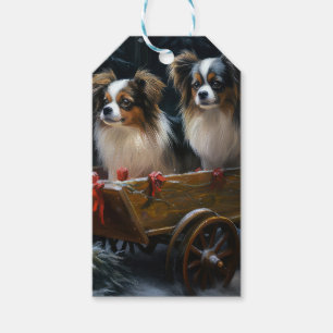 Étiquettes-cadeau Papillon Traîneau enneigé Décor de Noël