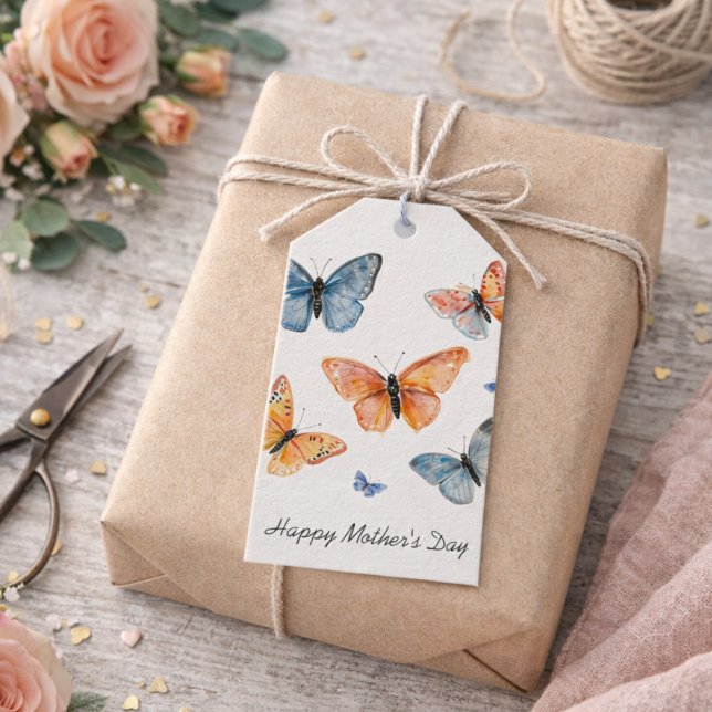Étiquettes-cadeau Papillons à l'aquarelle moderne (Créateur téléchargé)