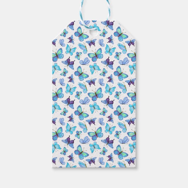 Étiquettes-cadeau Papillons colorés (Devant)