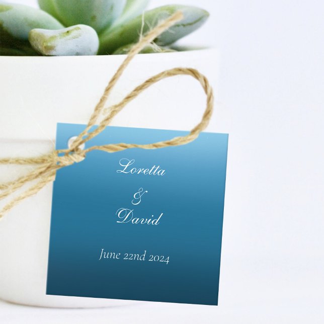 Étiquettes Cadeau Papillons Monarques Ombré Bleu (Créateur téléchargé)