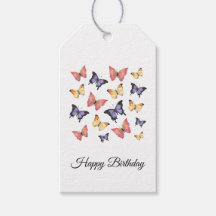 Papillons Rose Violet Joyeux Anniversaire Script