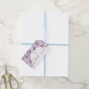 Étiquettes-cadeau Papillons Violets Mariage Remerciements Moderne