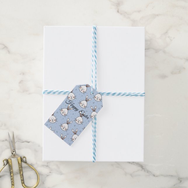 Étiquettes-cadeau Pâques Joyeuses Parfaites, Lapin Bébé (Avec de laficelle)