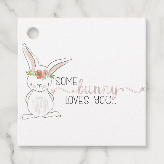 Étiquettes Cadeau Pâques, lapin de Pâques, emballage de Pâques (Devant)