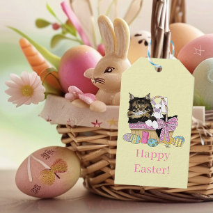 Étiquettes-cadeau Pâques Panier TabbyKitten