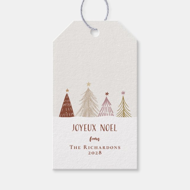 Étiquettes-cadeau Paquet de Noël personnalisé Bouteille de vin Festi (Devant)