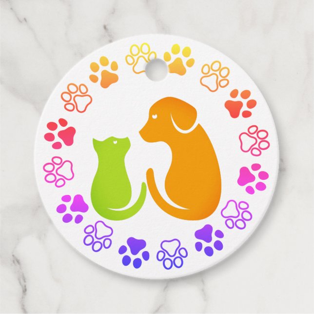 Étiquettes Cadeau Paquets animaux mignons (Devant)