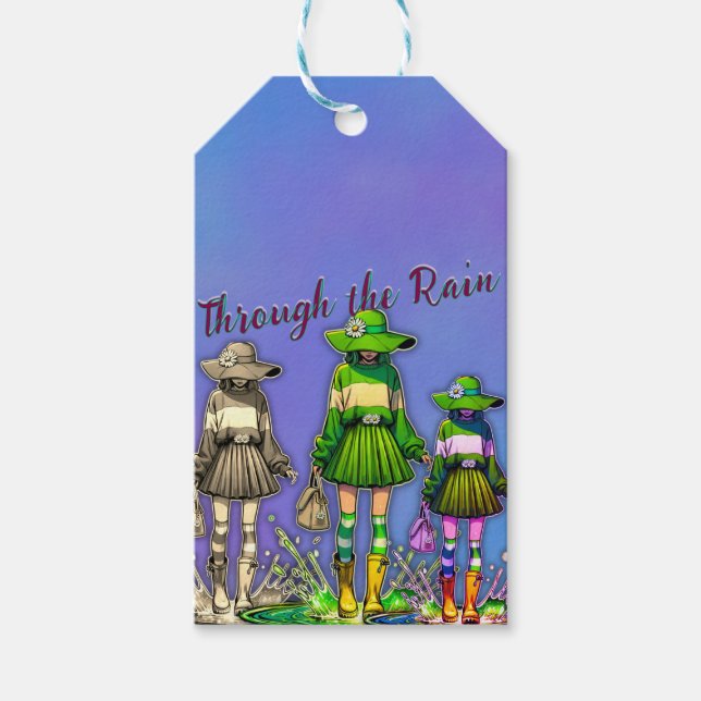Étiquettes-cadeau Par la pluie (Devant)