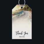 Étiquettes-cadeau Paradise Beach Sunset Rustic Coastal Mariage<br><div class="desc">Balises cadeaux</div>