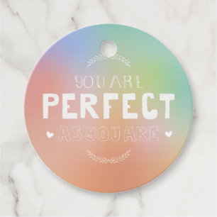 Étiquettes Cadeau Parfait comme vous êtes Motivational Art Self Prid