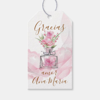 Étiquettes-cadeau Parfum de rose "infusé d'amour" personnalisé