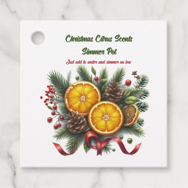 Étiquettes Cadeau Parfums de Pot-pourri de Noël aux Agrumes (Devant)