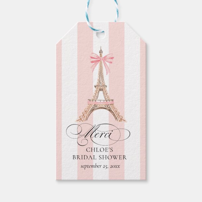 Étiquettes-cadeau Paris Arc Eiffel Merci FETE DE FUTURE MARIEE (Devant)