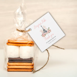 Étiquettes Cadeau Paris Bonjour Bebe Baby shower Floral Parisien