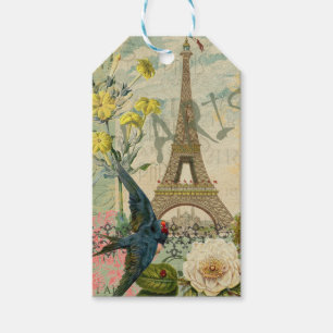 Étiquettes-cadeau Paris France Voyage Vintage Art Antique Peinture