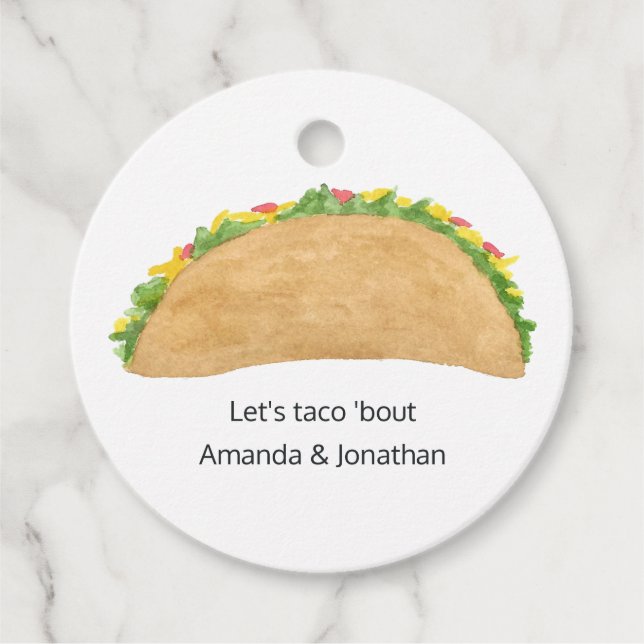 Étiquettes Cadeau Parlons tacos d'amour (Devant)