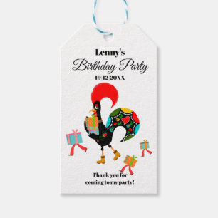 Étiquettes-cadeau Parti Anniversaire de enfant de la parade de coq p