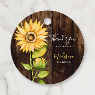 Étiquettes Cadeau Parti Anniversaire de enfant de tournesol jaune ru