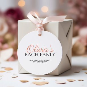 Étiquettes Cadeau Parti de Bachelorette de Script Moderne