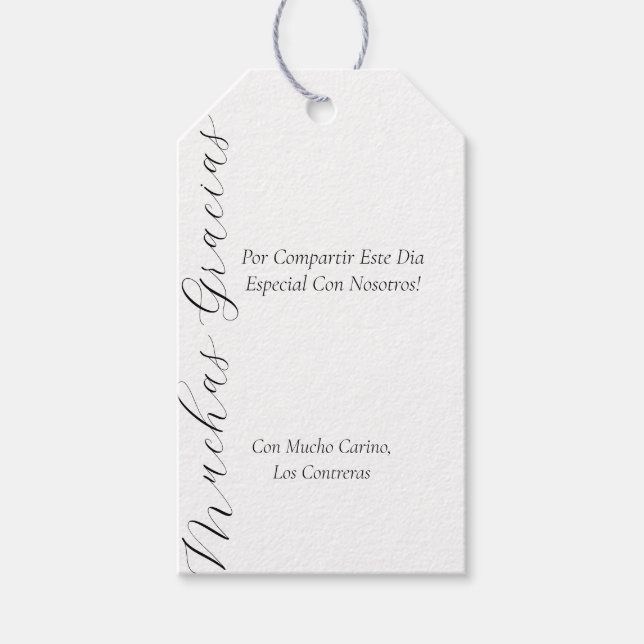 Étiquettes-cadeau parti pour les balises en espagnol (Devant)