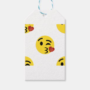 Étiquettes-cadeau parties scintillant baiser émoji