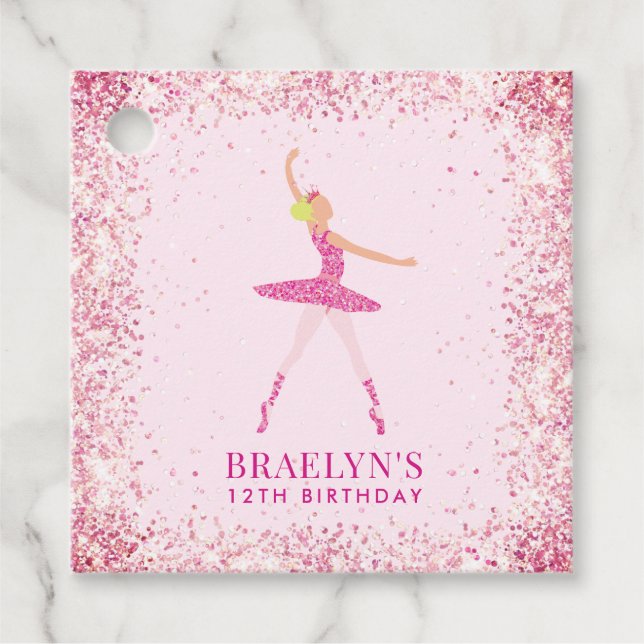 Étiquettes Cadeau Parties scintillant Ballerina Confetti Conception  (Devant)