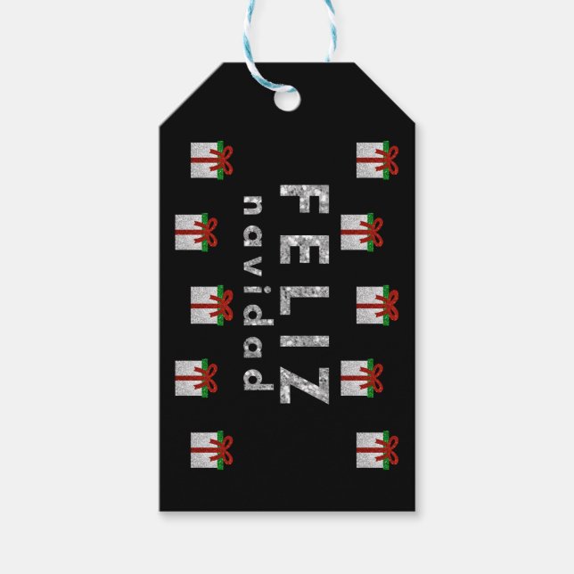 Étiquettes-cadeau Parties scintillant cadeau de Noël (Devant)