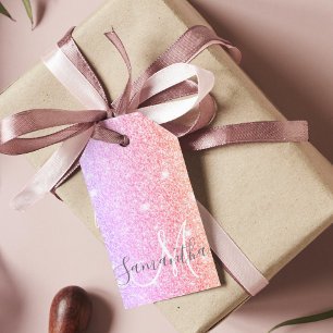 Étiquettes-cadeau Parties scintillant colorée moderne étincelle Nom