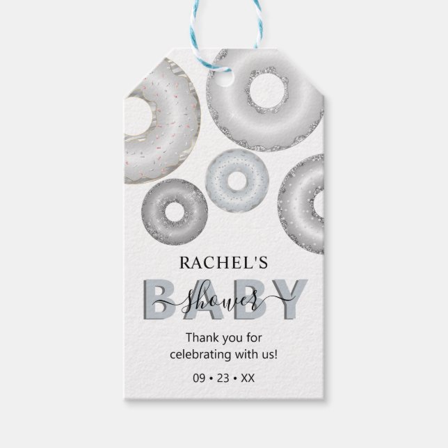 Étiquettes-cadeau Parties scintillant Donut Bébé Sprinkle Bébé Garço (Devant)