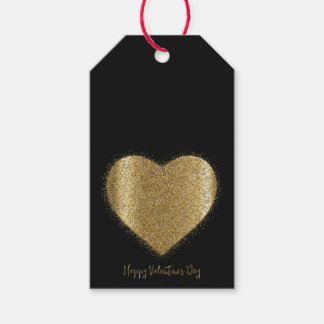 Étiquettes-cadeau Parties scintillant d'or Coeur Saint-Valentin Bali