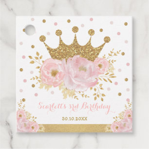 Étiquettes Cadeau Parties scintillant d'or florale de la princesse C