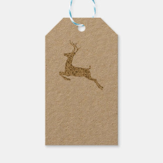 Étiquettes-cadeau Parties scintillant d'or Noël Reindeer Tags cadeau