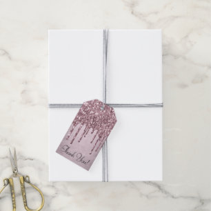 Étiquettes-cadeau Parties scintillant Mauve de dérive Dusty Pink M