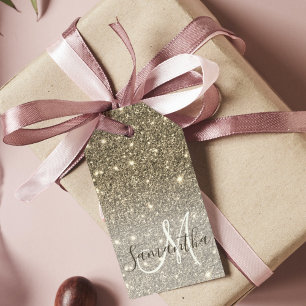 Étiquettes-cadeau Parties scintillant Or moderne étincelles Nom pers