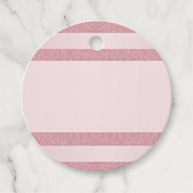 Étiquettes Cadeau Parties scintillant or Rose personnalisé apparence (Devant)