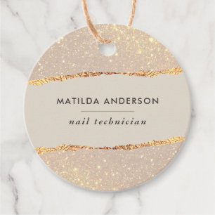 Étiquettes Cadeau parties scintillant or rose rose moderne élégant b