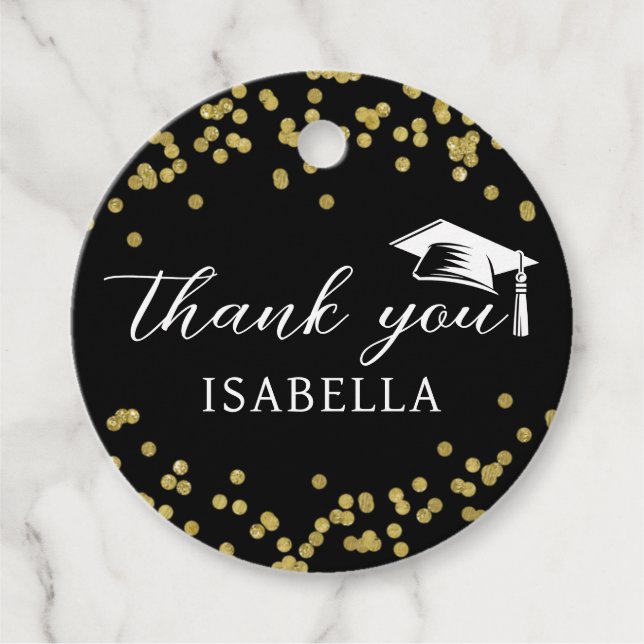 Étiquettes Cadeau Parties scintillant Poussière Confetti Merci de gr (Devant)