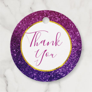 Étiquettes Cadeau Parties scintillant rose et pourpre Gemstones Mer