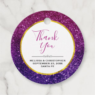 Étiquettes Cadeau Parties scintillant rose et violet Gemstones Mari