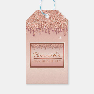 Étiquettes-cadeau Parties scintillant rose Gold Sparkle boîte cadea