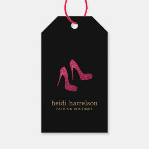 Étiquettes-cadeau Parties scintillant rouge talons Boutique Mode Noi