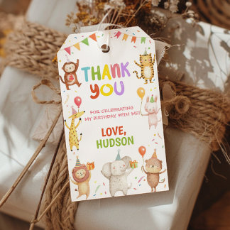 Étiquettes-cadeau Party Animals Birthday Party Thank You